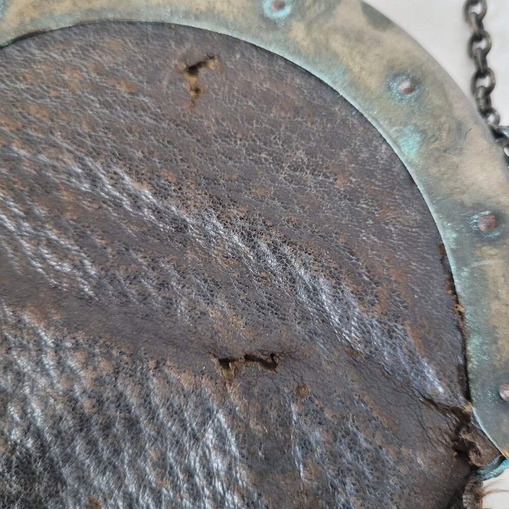 Black Beaded Small Purse With Floral Metal Frame & Fringe Detail Antique - Picture 9 of 10